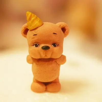 🐻✨ Мастичний ведмедик з золотистим ковпачком ✨🐻