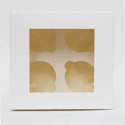 Коробка для 4 капкейків 17×17×9 см.