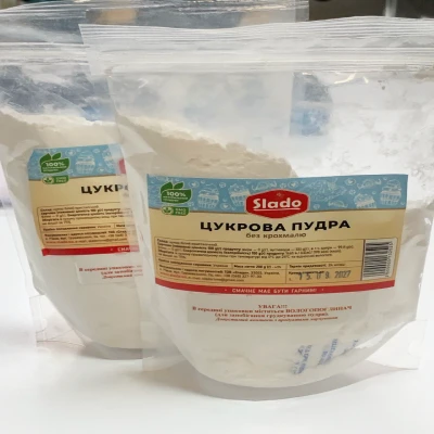 Цукрова пудра Slado 200 г — без крохмалю, для випічки і десертів.