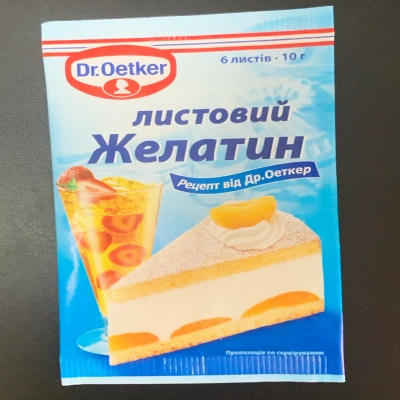 Желатин листовий Dr. Oetker  10 гр (6 листів)