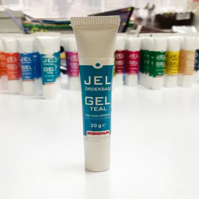 Гелевий харчовий барвник Teal, 20 гр — яскравий бірюзовий відтінок. Туреччина