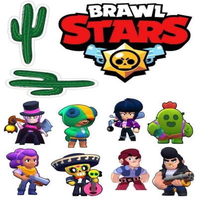 Вафельна картинка «Brawl Stars» на аркуші А4.