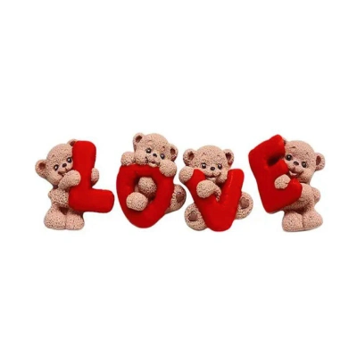 Кондитерська прикраса «Ведмедики Love», висота 4 см. 1шт