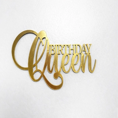 Золотий топер Birthday Queen 1шт