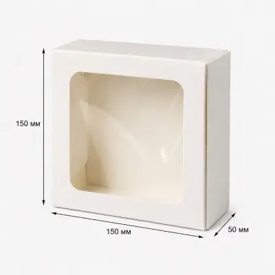 Коробка з вікном 150×150×50 мм. 1шт