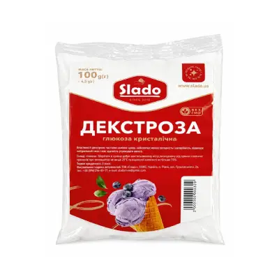 Глюкоза кристалічна (декстроза), фасування 100 гр.